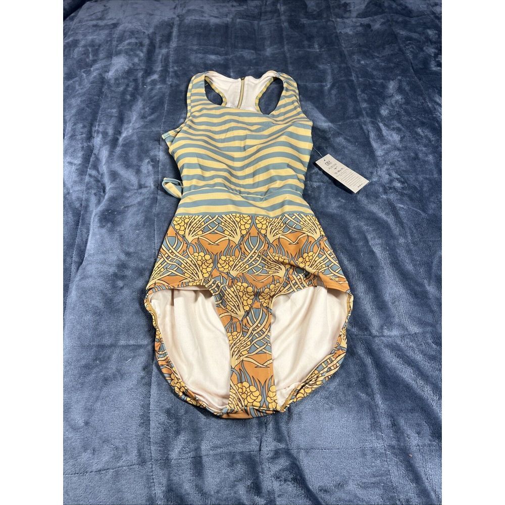 Albion Striped and Geometric One Piece Swimsuit